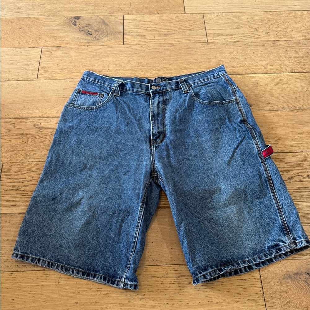 US Polo‎ Baggy Carpenter Cargo Style Men's Blue Denim Shorts Sz 40 (543)